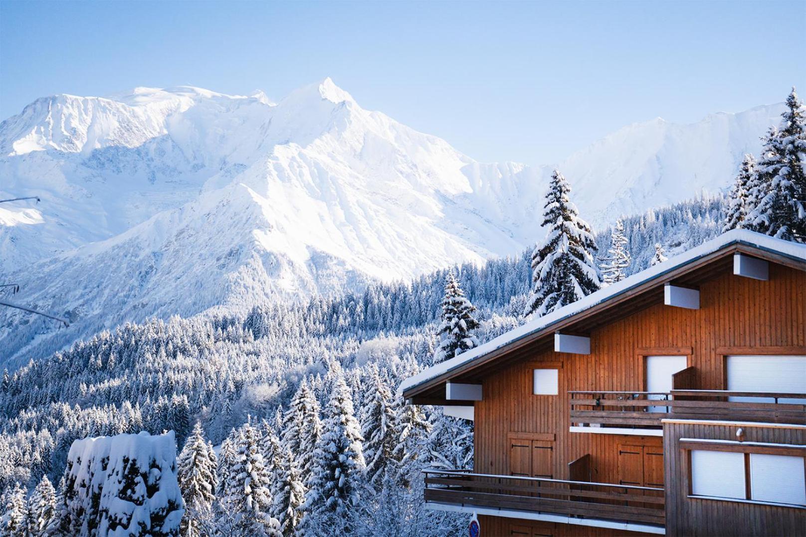 Studio Cabine Au Loup Blanc Avec Vue Mont Blanc 圣热尔韦莱班 外观 照片